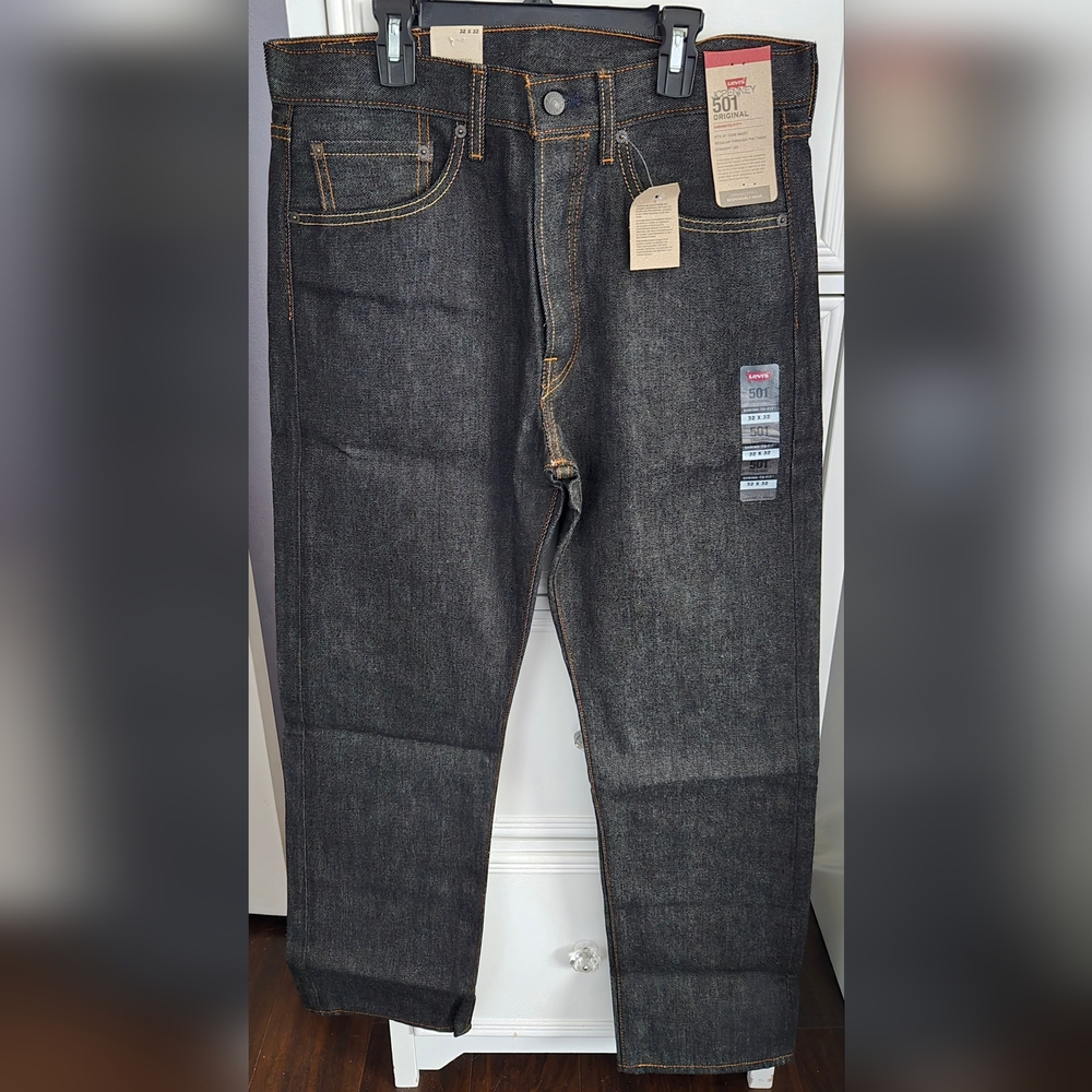 Levi's Men's Black 501 Shrink to Fit Straight Jeans Size 32 x 32 NWT